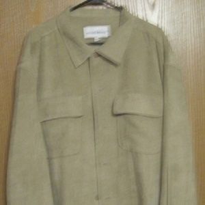 MICHAEL BRANDON MEN'S BEIGE SUEDE CLOTH SHIRT
